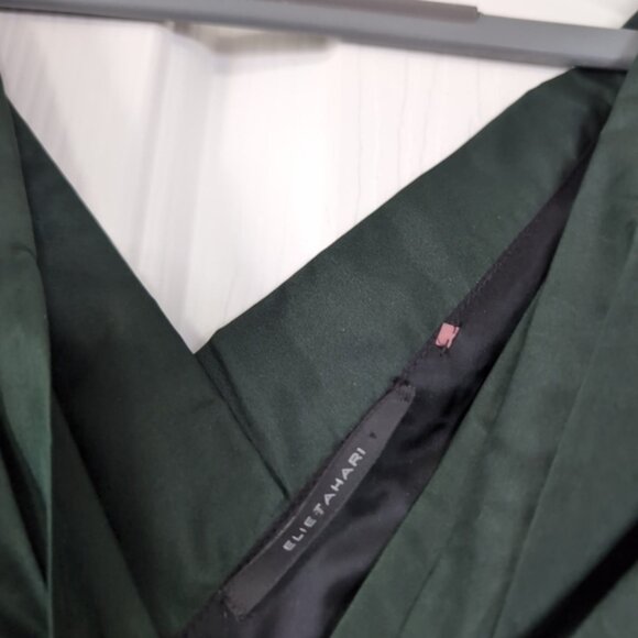 Elie Tahari Green Pleated Tie Front Mini Dress - Picture 3 of 7